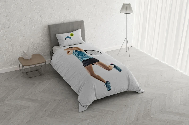 Italian Bed Linen MB HOME ITALY Children's Digital Print Duvet Cover Set, Tennis, Single