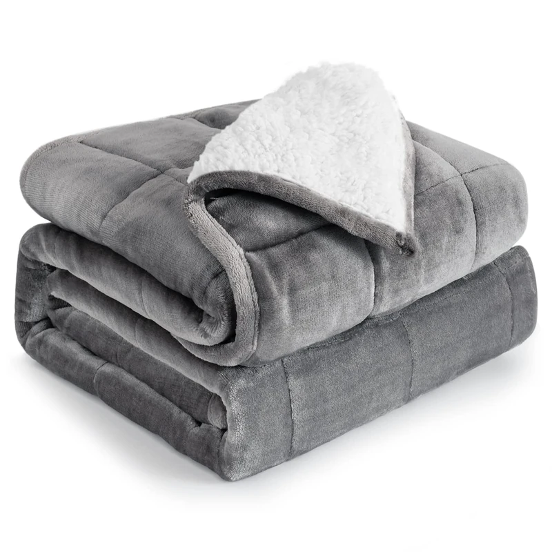 Cottonblue Sherpa Fleece Weighted Blanket for Adults Queen Size 15lbs 60x80