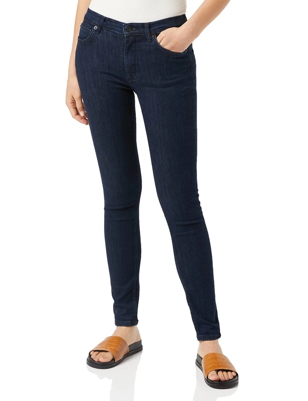 French Connection Women's Rebound Sustainable Denim 30inch Skinny Jean, Blue/Black, 8