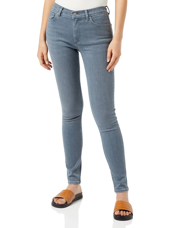 French Connection Women's Rebound Sustainable Denim 30inch Skinny Jean, Blue Grey, 14