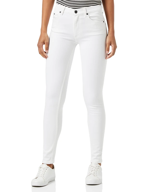 French Connection Women's Rebound Sustainable Denim 30inch Skinny Jean, Summer White, 8