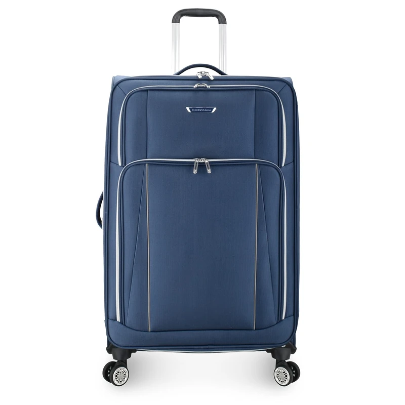 Traveler's Choice Lares Softside Expandable Luggage with Spinner Wheels, Navy, Checked 31-Inch, Lares Softside Expandable Luggage with Spinner Wheels