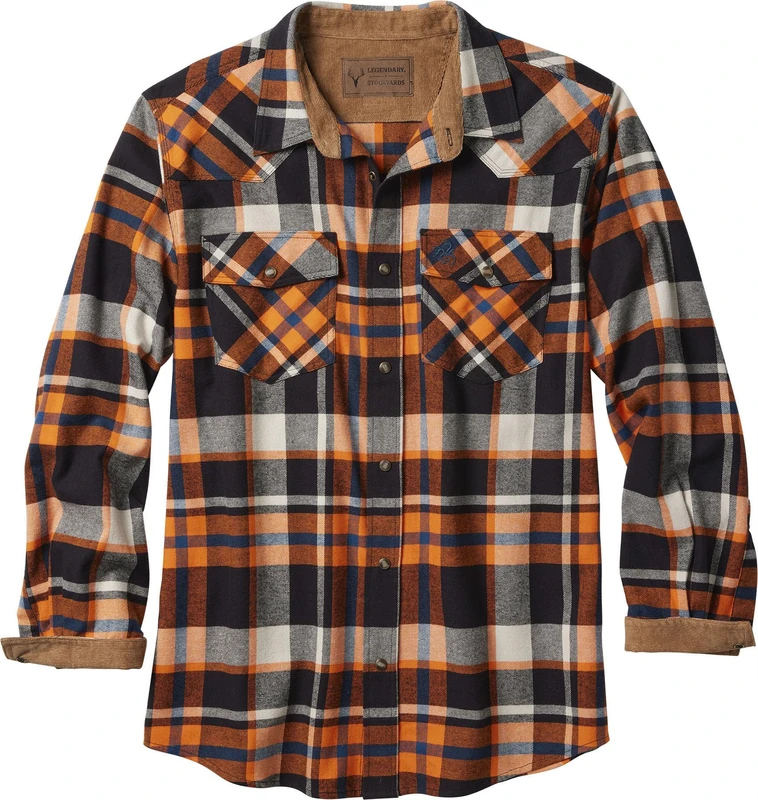 Legendary Whitetails Men's Shotgun Western Flannel Shirt Button, Lancer Plaid, Large