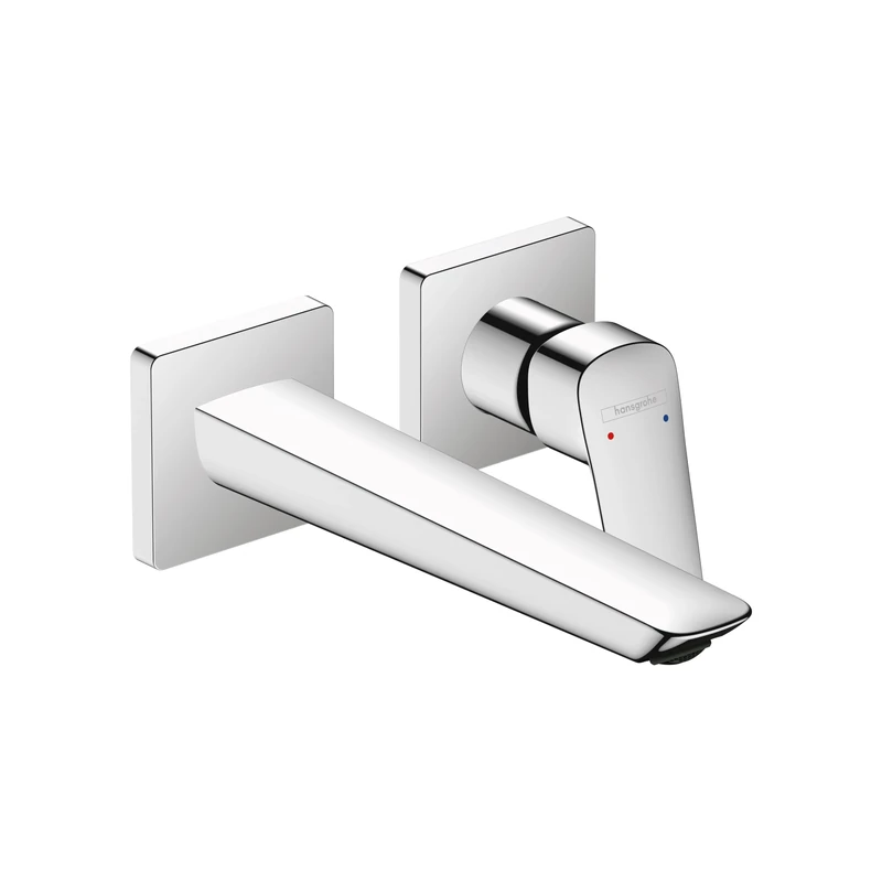 hansgrohe Logis Fine Modern 1-Handle 2-Hole 4-inch Tall Wall Mounted Bathroom Faucet in Chrome, 71256001