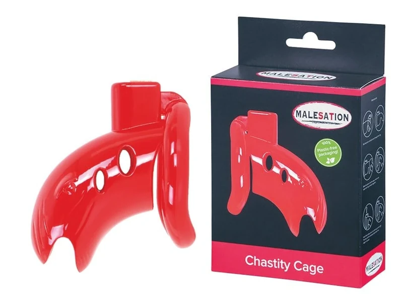 MALESATION Chastity cage Red One Size