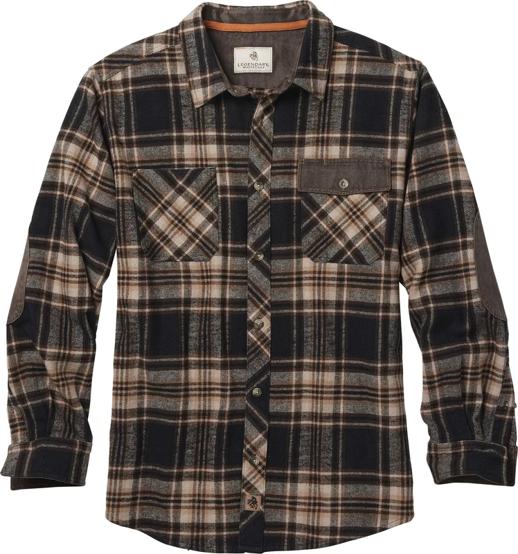 Legendary Whitetails Men's Harbor Heavyweight Flannel Shirt Button, Ponderosa Plaid, Large