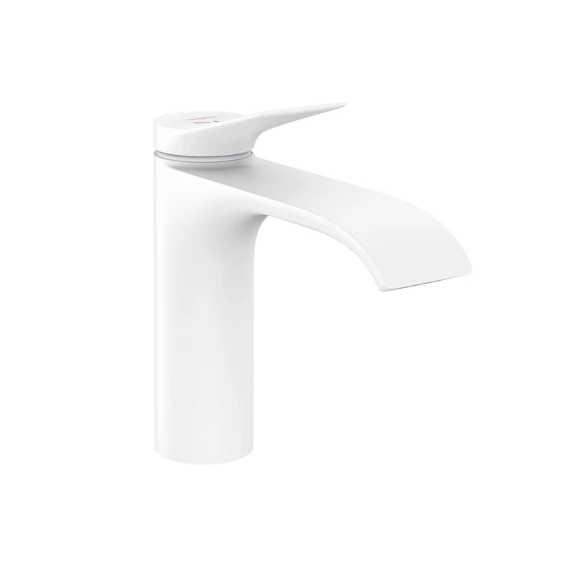 hansgrohe Vivenis Modern 1-Handle 1-Hole 7-inch Tall Bathroom Sink Faucet in Matte White, 75020701
