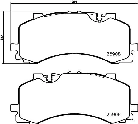 HELLA 8DB 355 036-471 Brake pad set - prepared for wear warning indicator - T2542 - for e.g. AUDI/VOLKSWAGEN