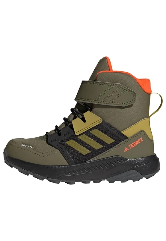 adidas Unisex Kids Terrex Trailmaker High Cold.RDY Hiking Shoes, Focus Olive/Pulse Olive/Orange, 4.5 UK