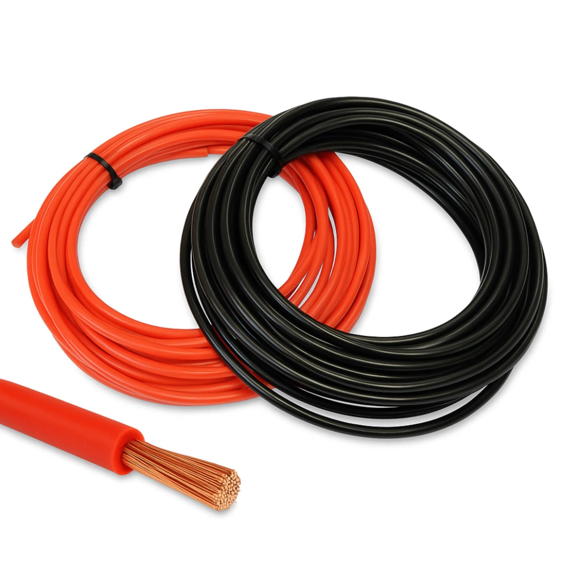 Set of Red & Black Flexible PVC Cable Wire for Automotive Car Wiring 12V 24V AMP Rating (4.5mm Red + Black Set, 5 Meters)