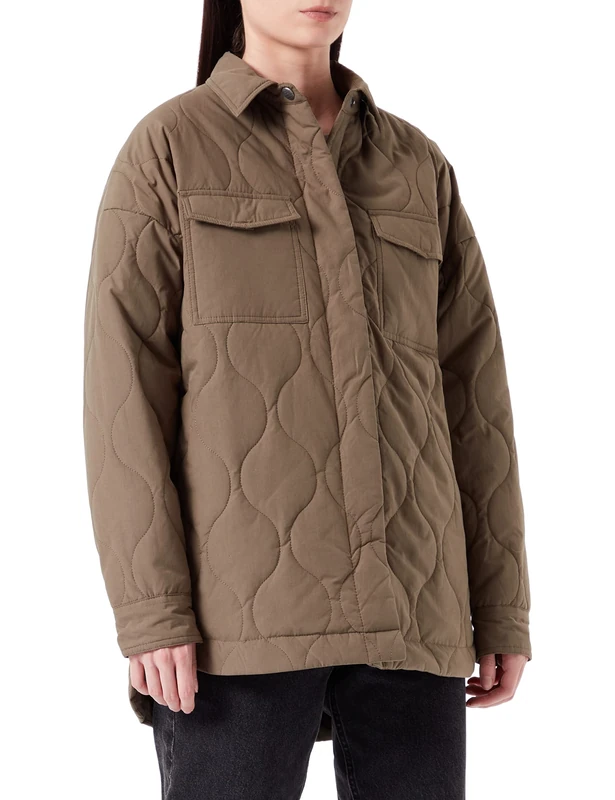 DreiMaster Women's Cotton Overshirt, Olive, XS