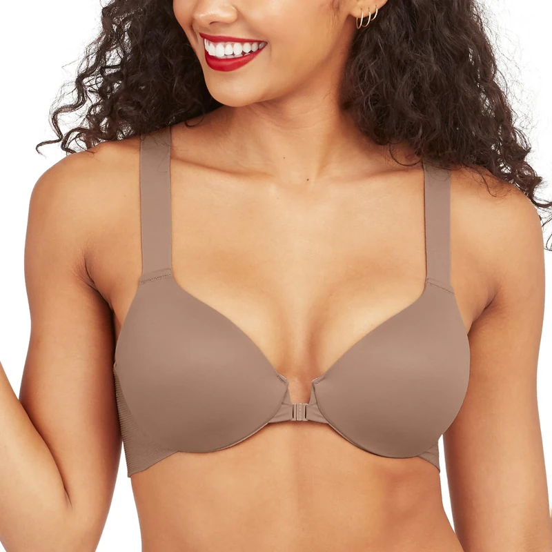 SPANXsmooth Bra-Llelujah! Lightly Lined Full Coverage - T-Shirt Bra - Front Closure - Hosiery Back - Smart Stretch Straps, Cafe Au Lait, 32A