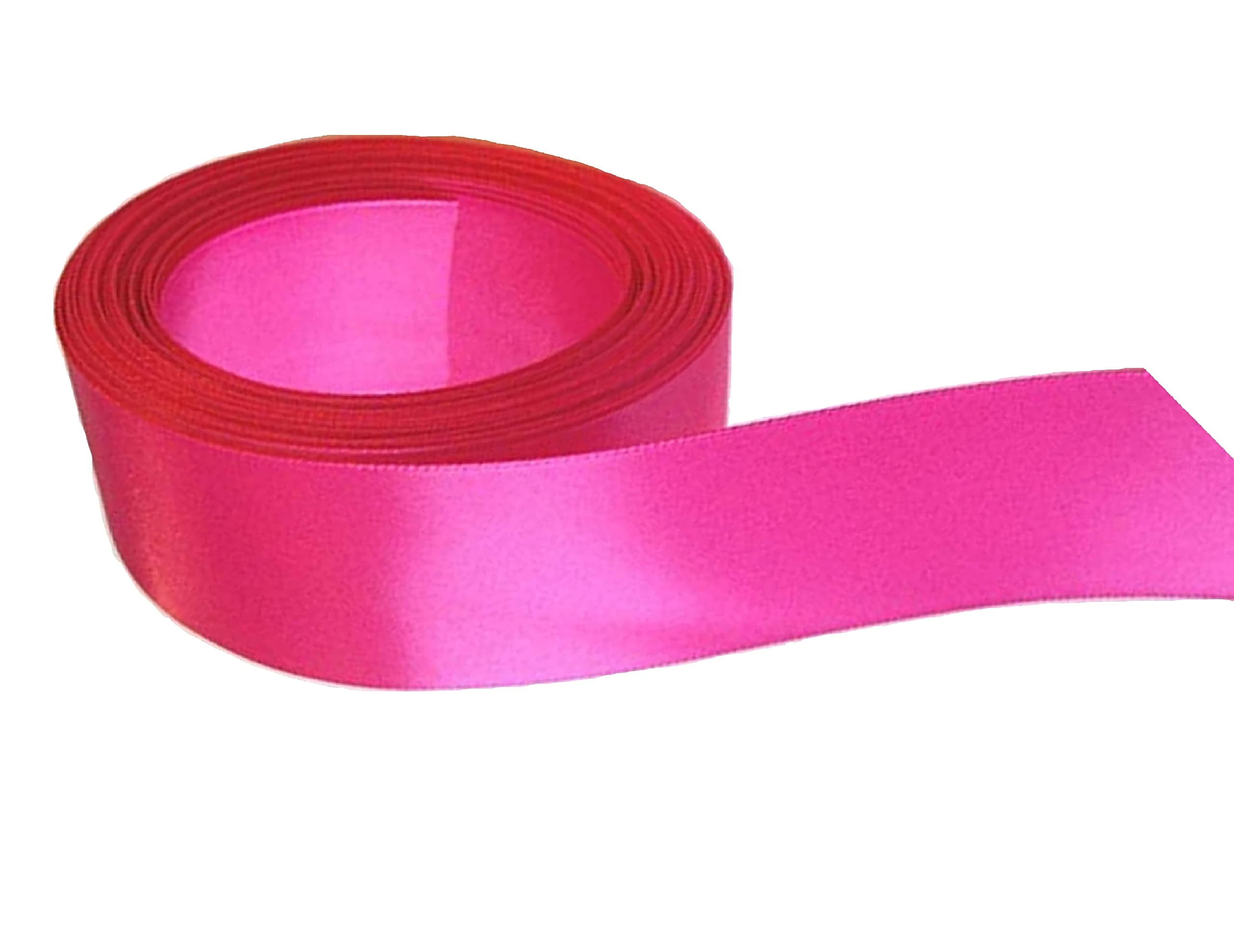 Double Sided Satin Ribbon Size 25mm x 10 Meters, Perfect for Gifts Wrap Sew Party, Decorations Events Dress Wedding Christmas Crafts, Bows Car, DIY, Bouquets, Cake More (Hot Pink)