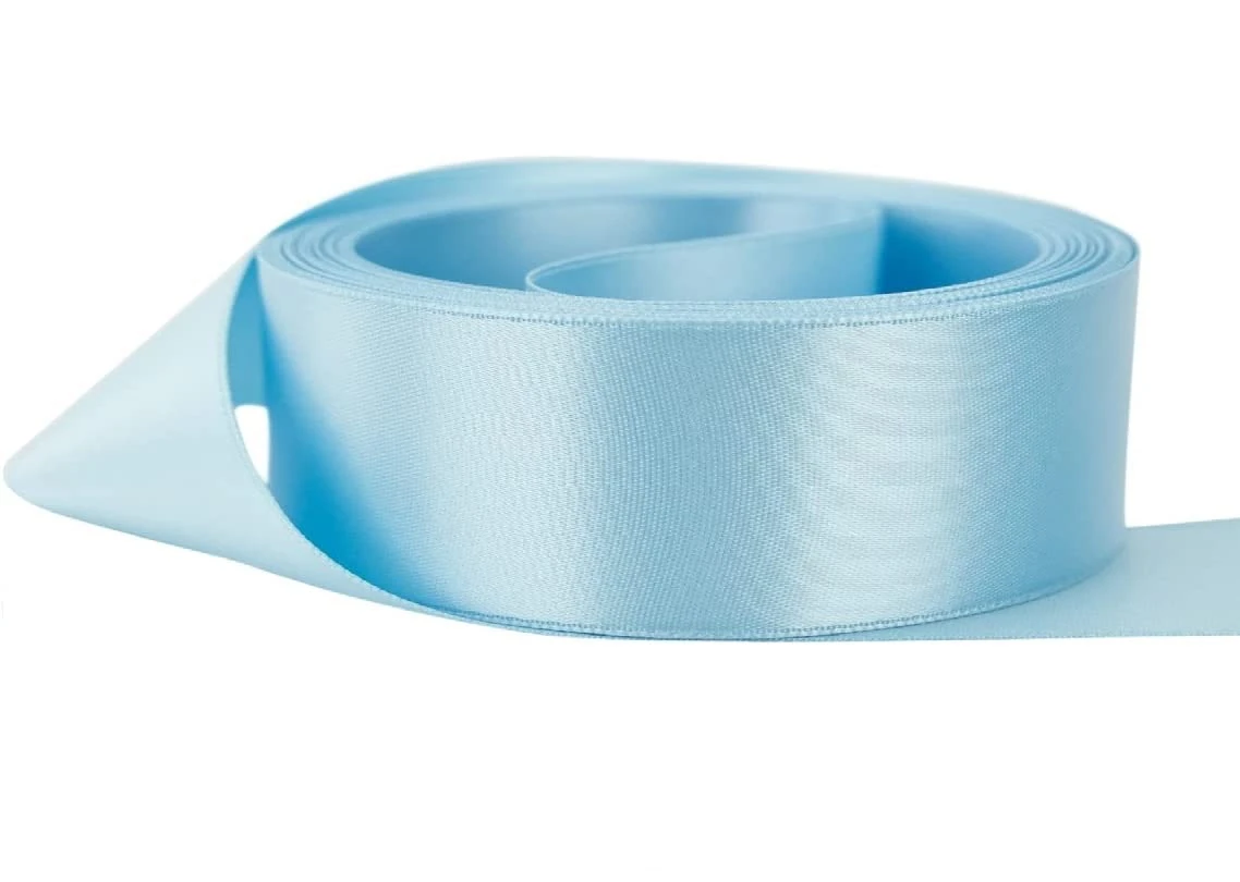 Double Sided Satin Ribbon Size 15mm x 10 Meters, Perfect for Gifts Wrap Sew Party, Decorations Events Dress Wedding Christmas Crafts, Bows Car, DIY, Bouquets, Cake More (Light Blue)