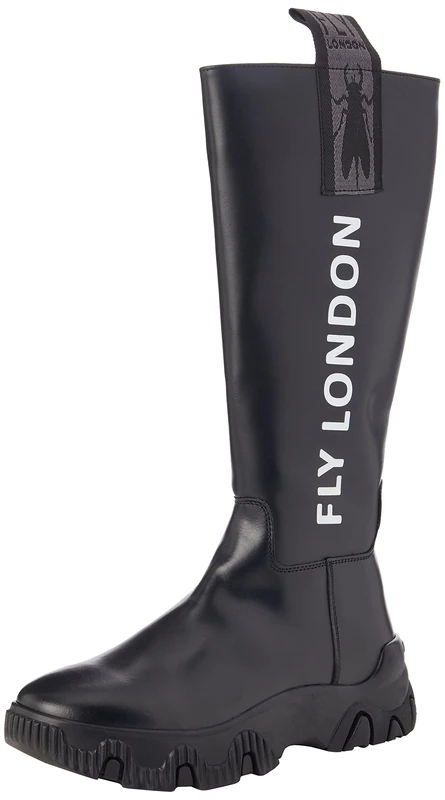 Fly London Women's FEBE886FLY Knee High Boot, Black, 2.5 UK