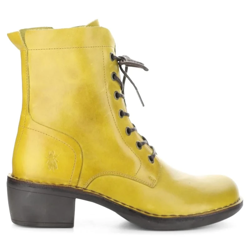Fly London Women's Milu044fly Combat Boot, Mustard, 3 UK