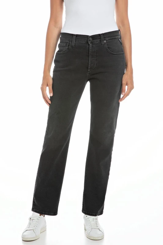 REPLAY Damen Jeans Maijke Straight-Fit, Black 098-1 (Schwarz), 28W / 28L