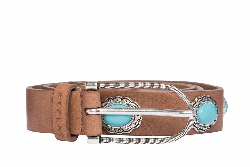 REPLAY Women's Aw2587 Belt, 076 Brown, Medium/Large