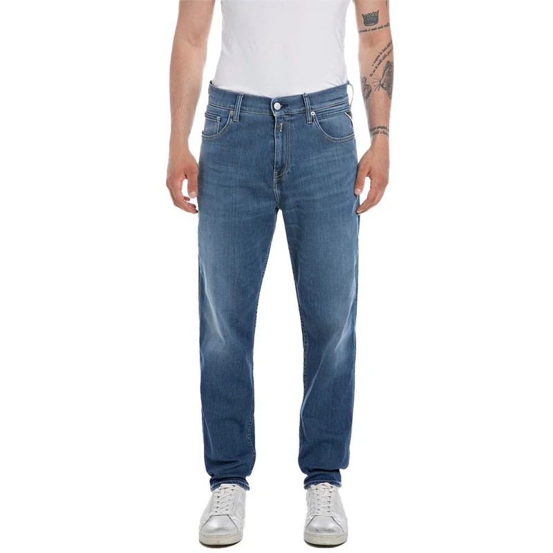 REPLAY Men's Sandot Jeans, 009 Medium Blue, 30W x 30L