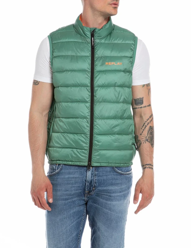 REPLAY Men's M8336 Vest, Rifle Green 032, L