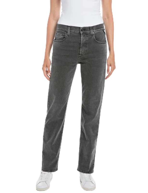 REPLAY Women's WB461 Maijke Straight Od Black Jeans, Dark Grey 097, 30W / 28L