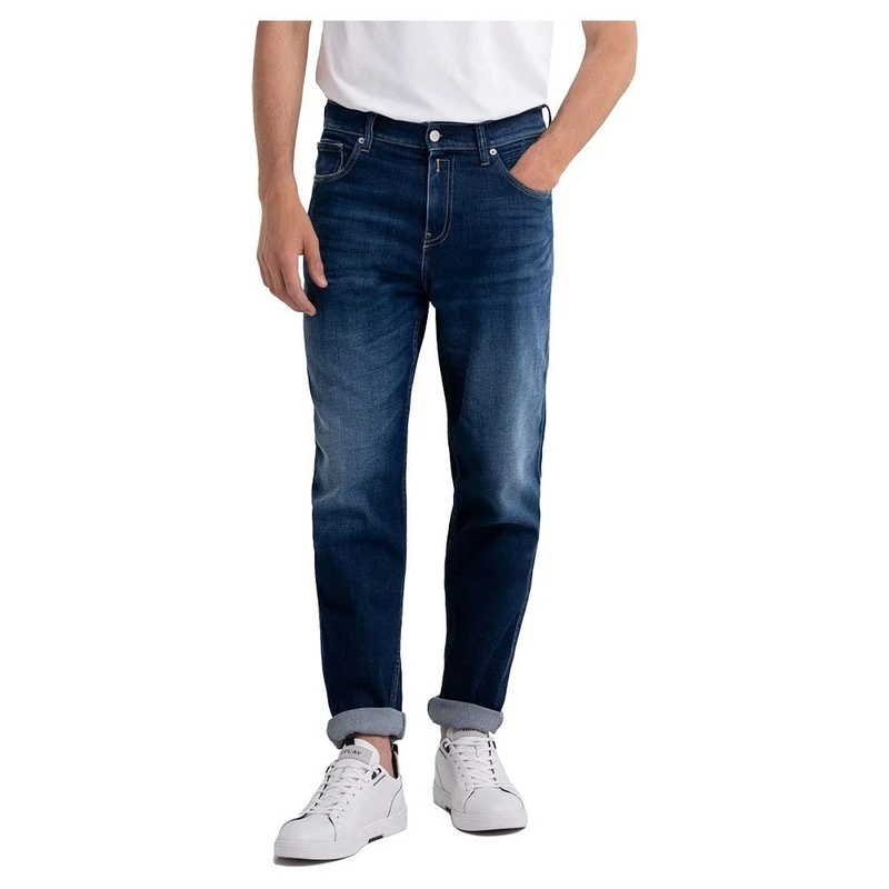 REPLAY Herren Jeans Sandot Tapered-Fit, Dark Blue 007-2 (Blau), 28W / 30L