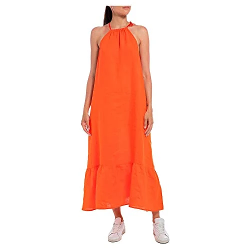 REPLAY Women's W9004 Dress, 449 Bright Orange, S
