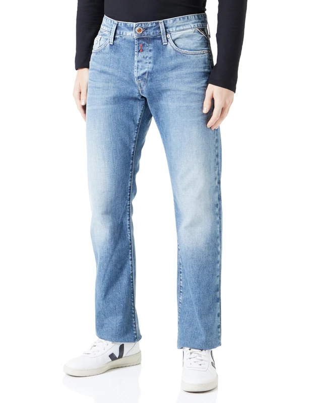 REPLAY Herren Jeans Waitom Regular-Fit, Medium Blue 009 (Blau), 28W / 30L
