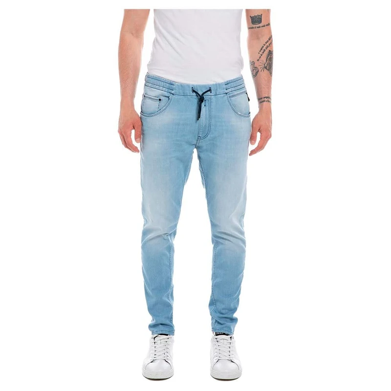 REPLAY Adult M1077 Milano Power Stretch Jeans, Light Blue 010, 27W / 30L - Image 1