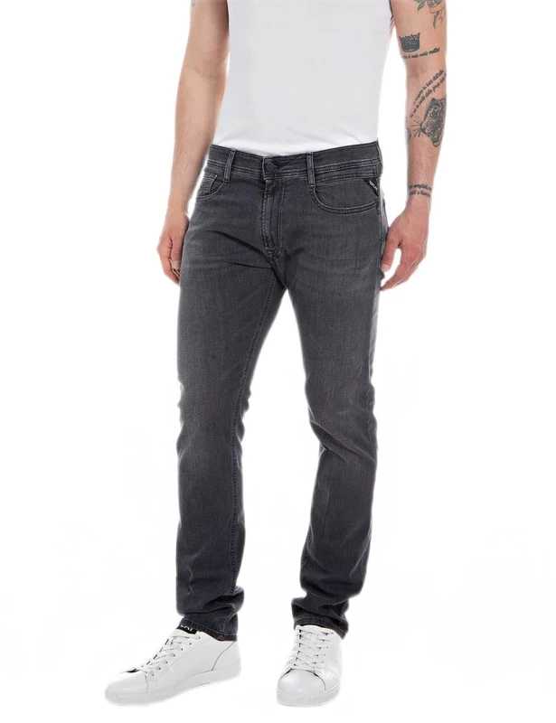 REPLAY Herren Jeans Rocco Comfort-Fit X-Lite, Black Delavé 099 (Schwarz), 28W / 30L
