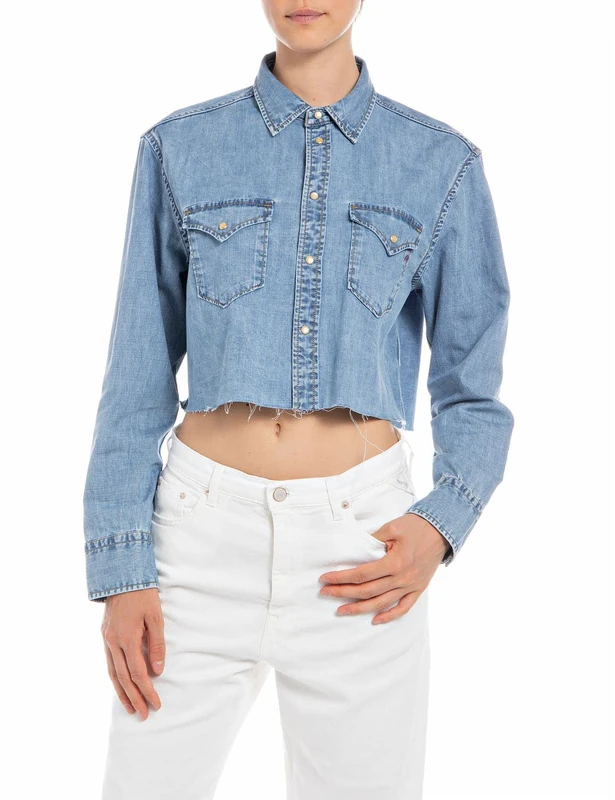 REPLAY Adult W2296 Rose Label Pack Shirt, Medium Blue 009, S