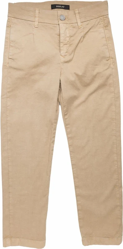 REPLAY Boy's SB9071 Stretch Gabardine Pants, 525 SAND, 8A