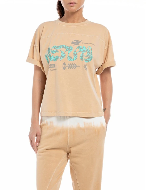 REPLAY Women's T-Shirt, 017 Sintra Ochre, S