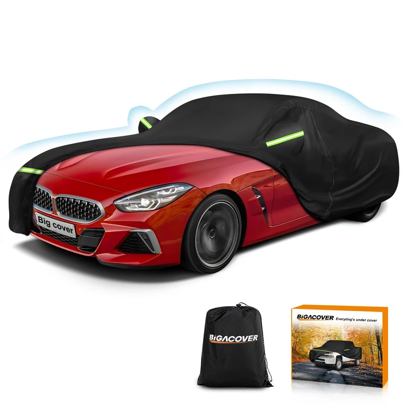 Car Cover for BMW Z4 E85 E86 E89 G29 Z4 M40i Coupe Roadster 2002-2023 Z4 Automobiles, Waterproof 420D Oxford Cover Outdoor Full Car Covers with Zipper Windproof Heavy Duty All Weather (Black)