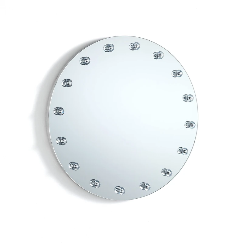 Tomasucci Wink Design AFRODITE Wall Mirror, Integrated LED Lights, Matt White Lacquered MDF Frame, Ø 50 cm x D 4.5 cm