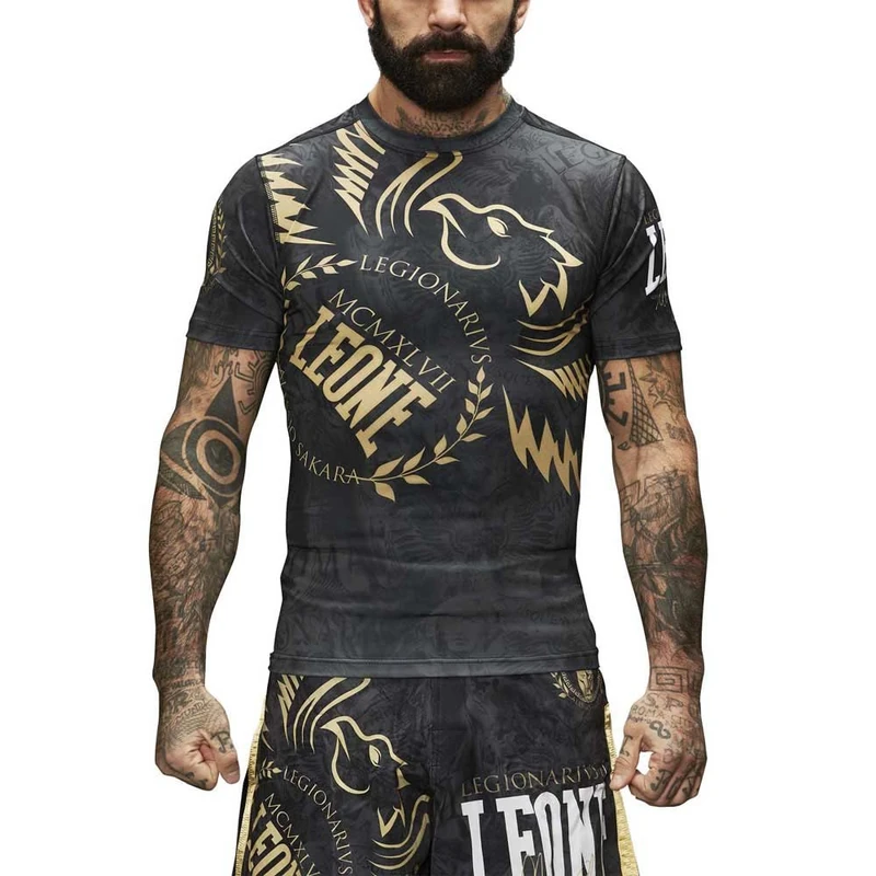 LEONE 1947, Legionarius Unisex Rashguard - Adult, Black, AB925 - Image 1