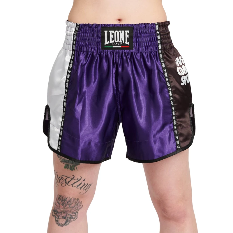 LEONE 1947 Unisex Kick-Thai Training Shorts - Adult Dark Purple AB760