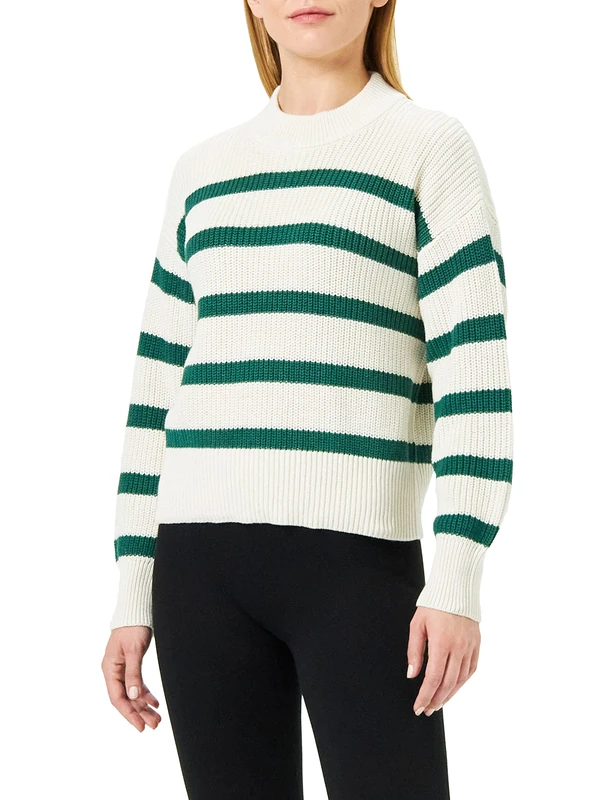 Part Two Women's Retapw Pu Pullover, Evergreen Stripe, Small