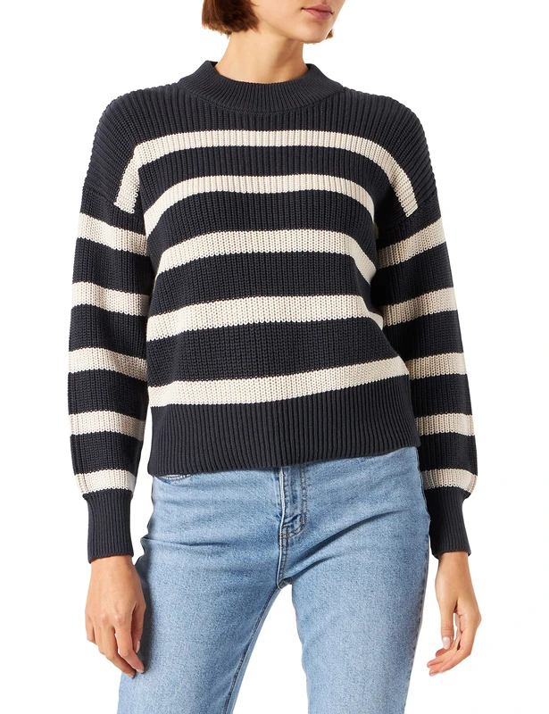 Part Two Women's Retapw Pu Pullover, Whitecap Gray Stripe, Large - Image 1