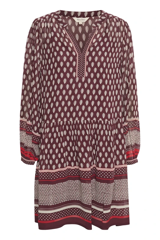 Part Two Women's Kadiapw Dr Casual Dress, Tawny Port Border Print, 12