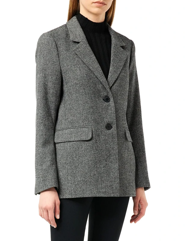 Part Two RonniePW BZ Blazer, Black Tweed Melange, 38 Women's