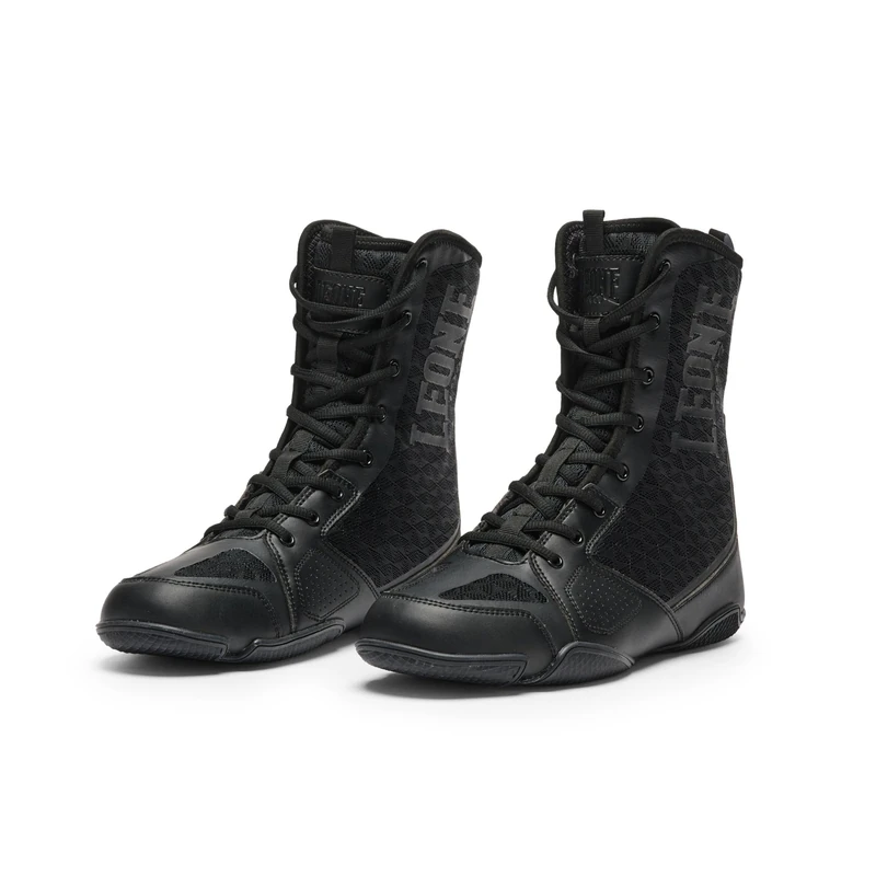 LEONE 1947 CL102 Professional Boxing Boots, Black, 5 UK