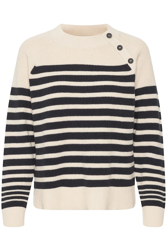 Part Two Women's Rocketpw Pu Pullover, Dark Navy Stripe, XXL