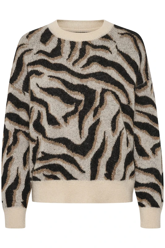 Part Two Women's Ranimpw Pu Pullover, Black Jacquard, Medium