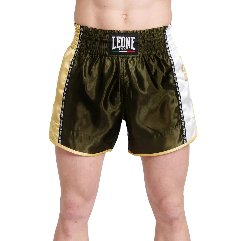 LEONE 1947 Unisex Kick-Thai Training Shorts - Adult Green AB760