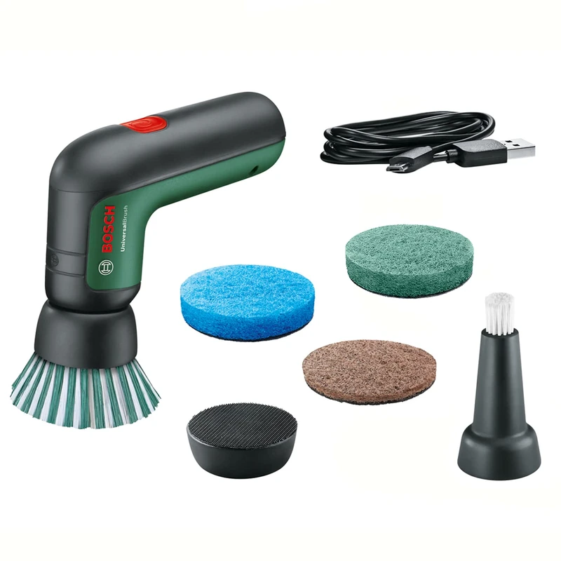 Bosch Home and Garden Electric Cleaning Brush UniversalBrush & Bosch Kitchen Pad for Electric Cleaning Brush UniversalBrush (3 Pieces Included, in Carton Packaging)