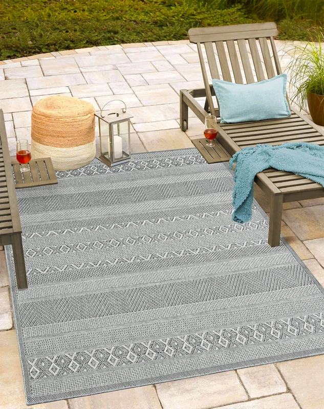 Mia's Adora Rugs, Modern Rug, Boho Style, Suitable for Indoor and Outdoor Use, Especially Flat, Ideal for Kitchen and Dining Room, but also for Balcony or Patio