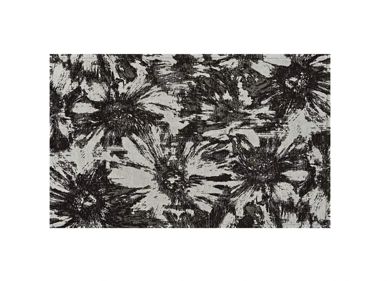 BIANCHERIAWEB Dis Fior Di Lotus Velour Lounge Rug Black Suardi