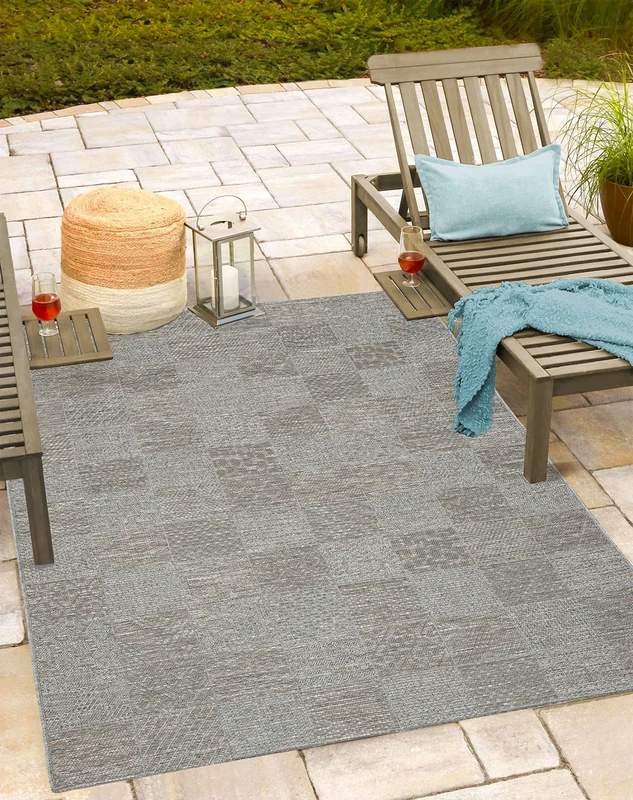 Mia's Adora Rugs - Modern Rug, Boho Style, Suitable for Indoor and Outdoor Use, Especially Flat, Ideal for Kitchen and Dining Room, but also for Balcony or Patio, Grey/Beige, 120 x 160 cm