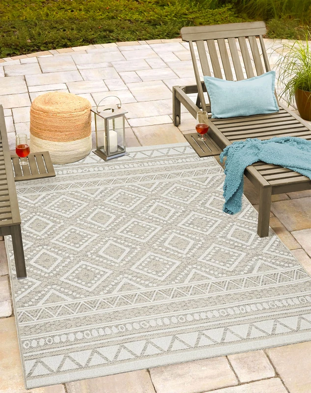 Mia's Adora Rugs, Modern Rug, Boho Style, Suitable for Indoor and Outdoor Use, Especially Flat, Ideal for Kitchen and Dining Room, but also for Balcony or Patio